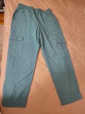 a new day Teal-Blue Cargo Pants with Elastic Waist